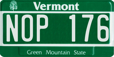 VT license plate NOP176