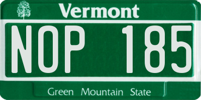 VT license plate NOP185