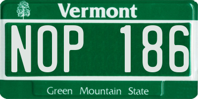 VT license plate NOP186