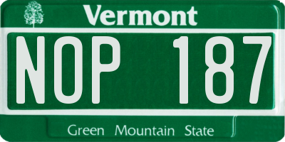 VT license plate NOP187