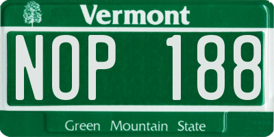 VT license plate NOP188