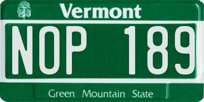 VT license plate NOP189