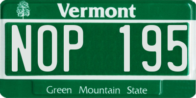 VT license plate NOP195