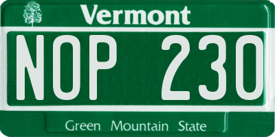 VT license plate NOP230