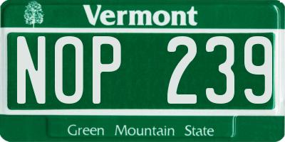 VT license plate NOP239