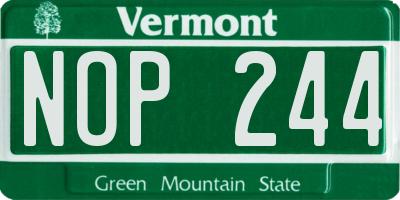 VT license plate NOP244