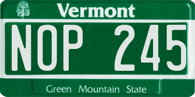 VT license plate NOP245