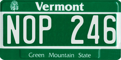 VT license plate NOP246