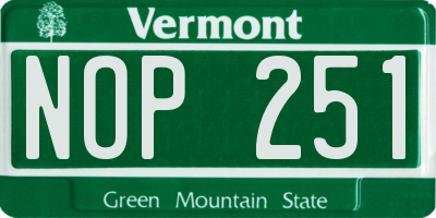 VT license plate NOP251