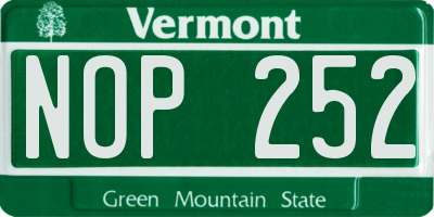 VT license plate NOP252