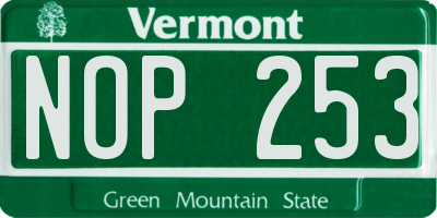 VT license plate NOP253