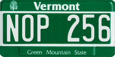 VT license plate NOP256