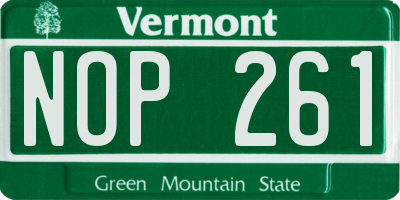 VT license plate NOP261