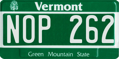 VT license plate NOP262