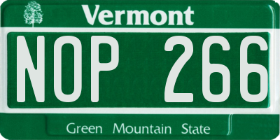 VT license plate NOP266