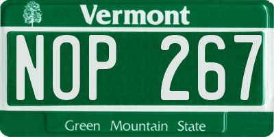 VT license plate NOP267