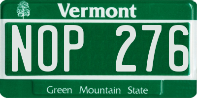 VT license plate NOP276