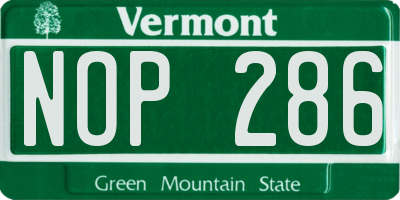 VT license plate NOP286
