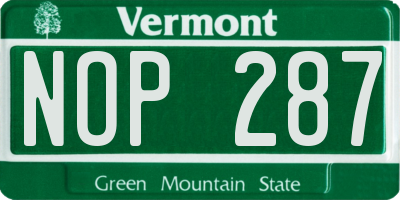 VT license plate NOP287