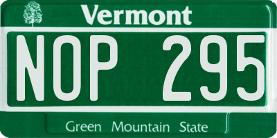 VT license plate NOP295