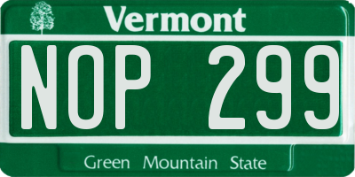 VT license plate NOP299