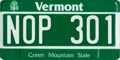 VT license plate NOP301