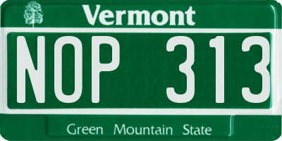 VT license plate NOP313