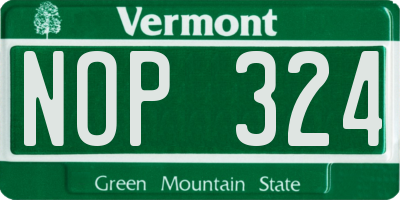 VT license plate NOP324
