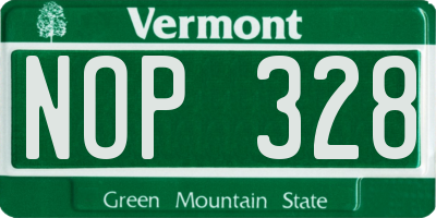 VT license plate NOP328