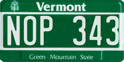 VT license plate NOP343