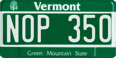 VT license plate NOP350