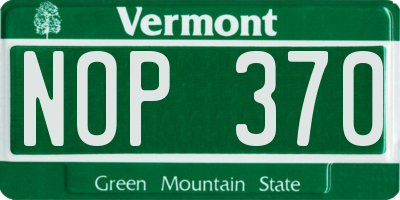VT license plate NOP370
