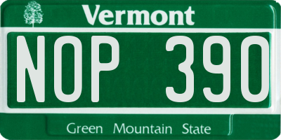 VT license plate NOP390