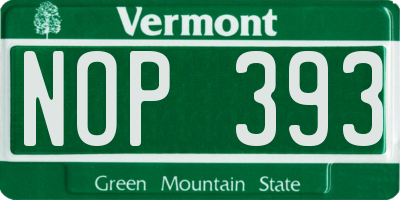 VT license plate NOP393