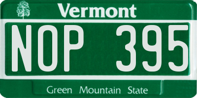 VT license plate NOP395