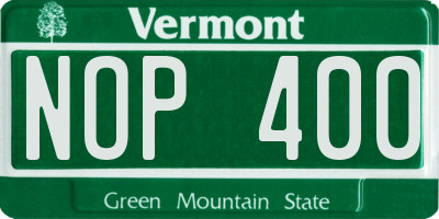 VT license plate NOP400