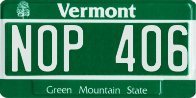 VT license plate NOP406