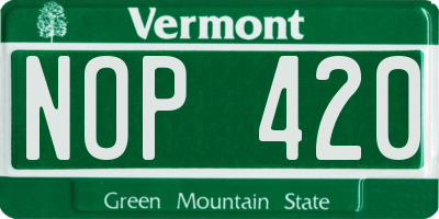 VT license plate NOP420