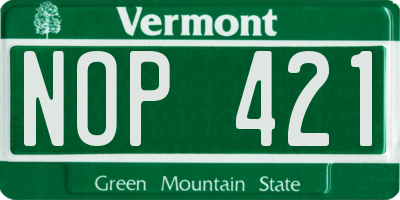 VT license plate NOP421