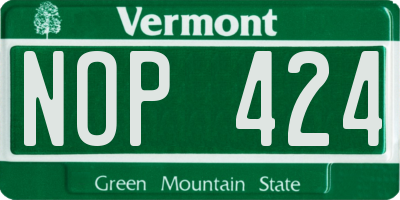 VT license plate NOP424
