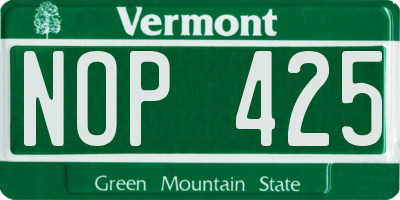 VT license plate NOP425