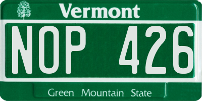 VT license plate NOP426