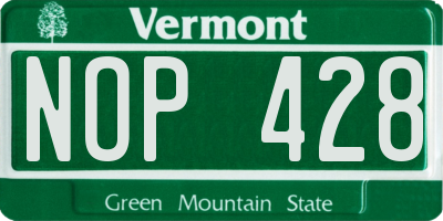 VT license plate NOP428