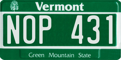 VT license plate NOP431