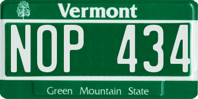 VT license plate NOP434