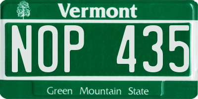 VT license plate NOP435