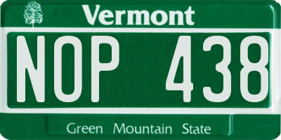 VT license plate NOP438