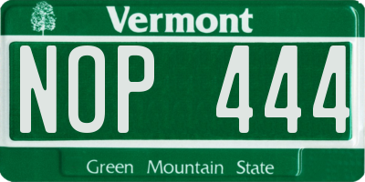VT license plate NOP444