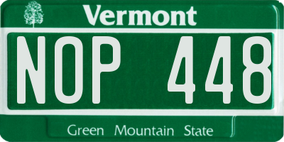 VT license plate NOP448