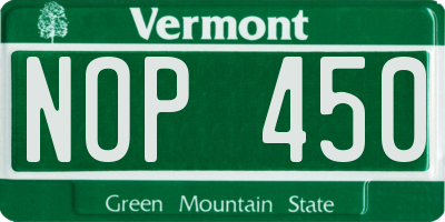 VT license plate NOP450